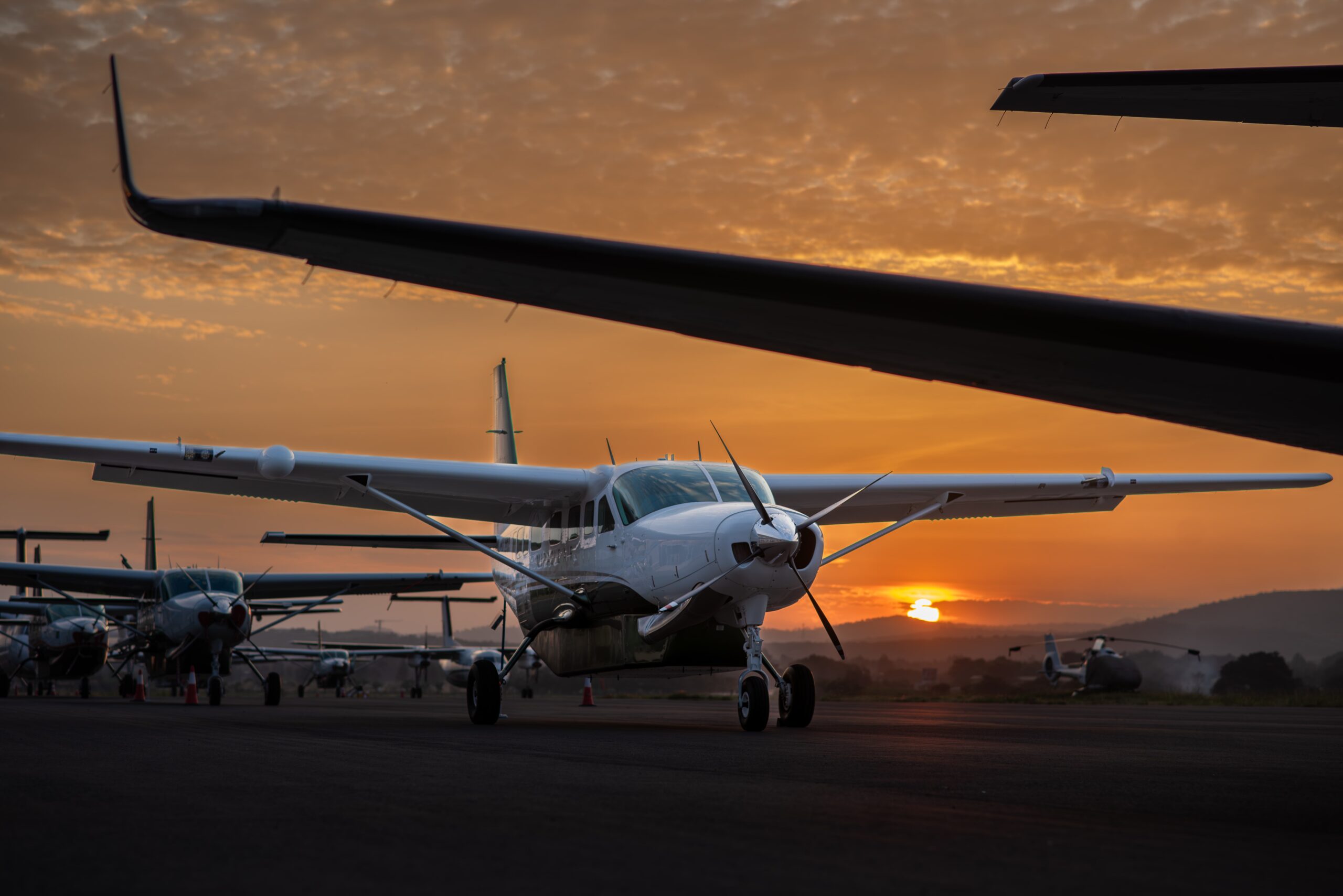 Aerial perspective over Northern Tanzania landscapes